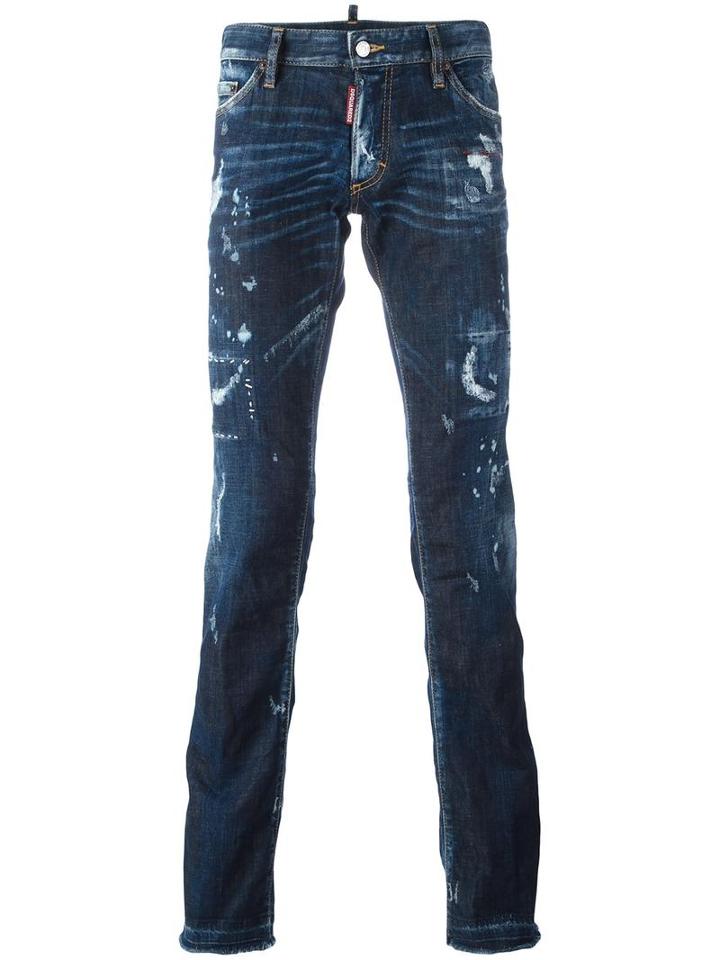 Dsquared2 Sexy Bootcut Bleached Jeans, Men's, Size: 52, Blue, Cotton/spandex/elastane