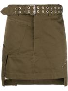 Helmut Lang Military Patch Mini Skirt - Green