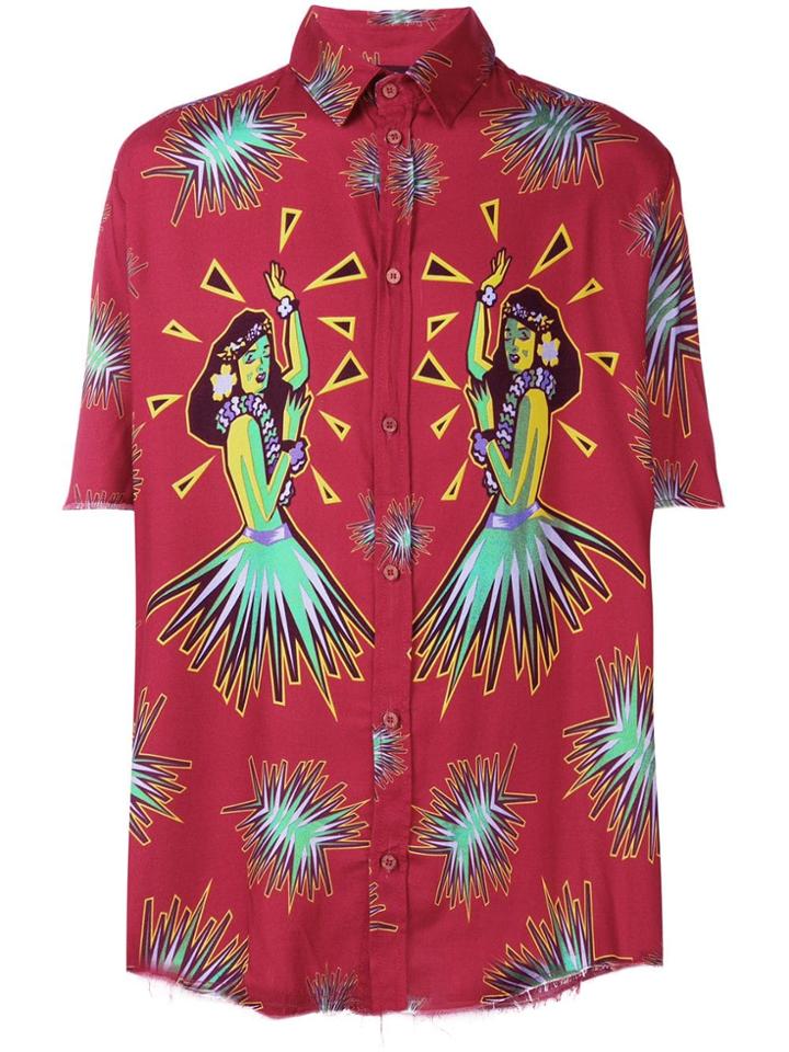 Mauna Kea Printed Stretch Shirt - Red