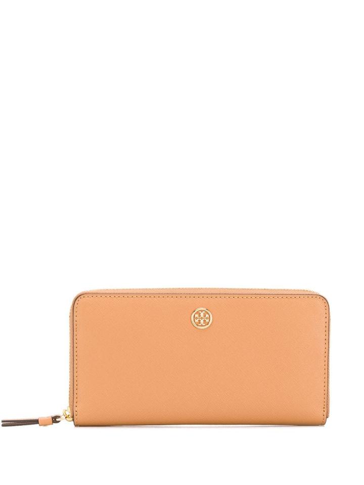 Tory Burch Logo Plaque Wallet - Brown