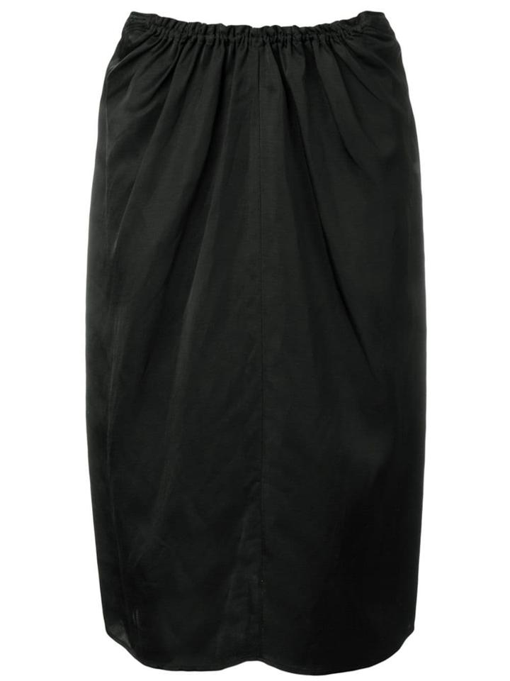 Jil Sander Ruched Pencil Skirt - Black