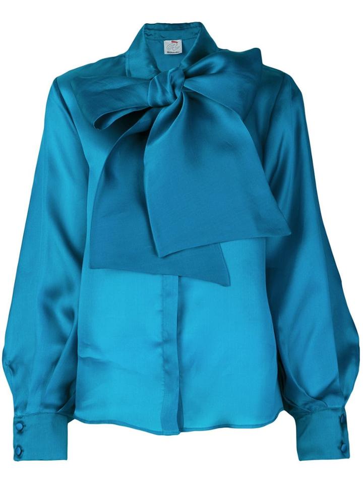 Ultràchic Pussybow Blouse - Blue