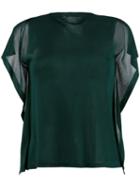 Mm6 Maison Margiela Layered T-shirt, Women's, Size: Xs, Green, Cotton/viscose