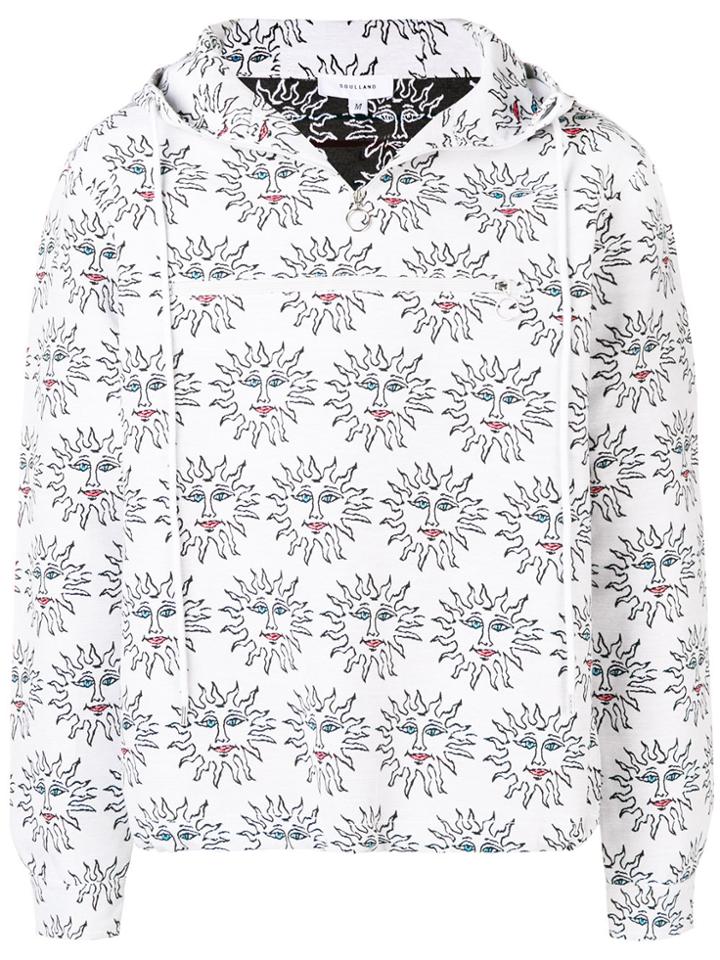 Soulland Jody Sun Embroidered Hoodie - White