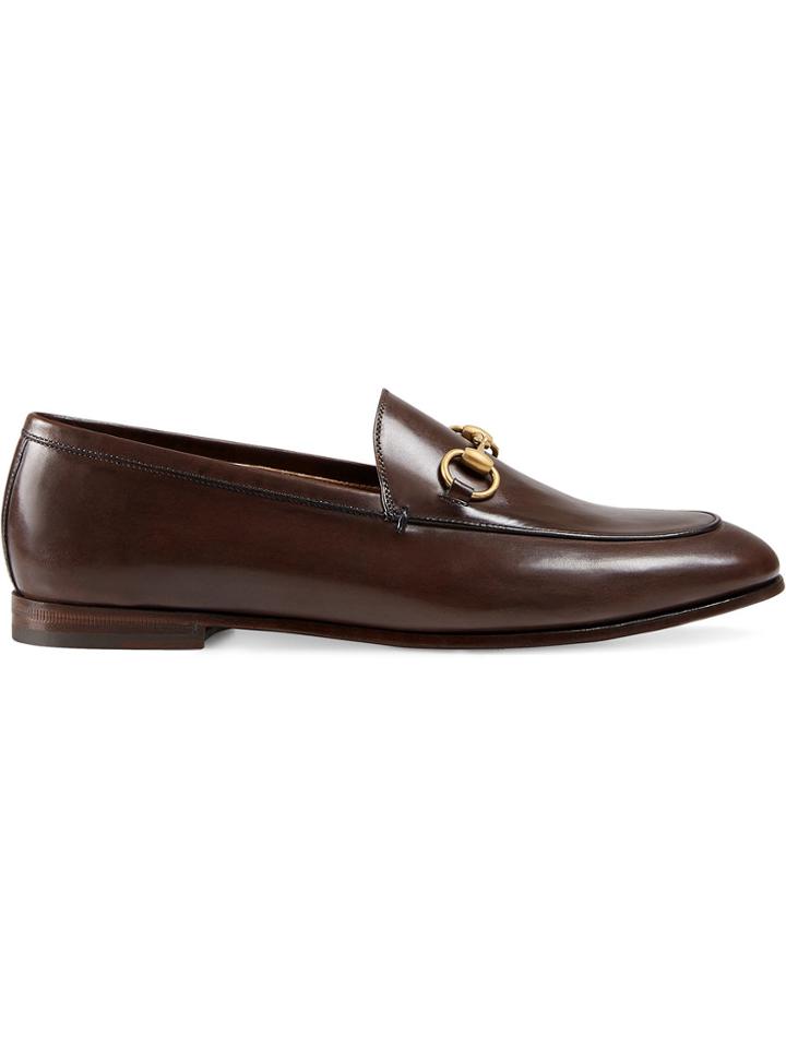 Gucci Gucci Jordaan Leather Loafers - Brown
