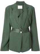 Dion Lee Belted Blazer - Green