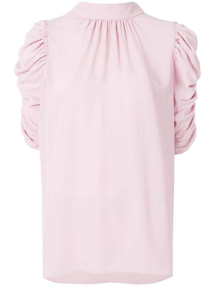 No21 Gathered Sleeve Blouse - Pink & Purple