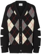 Burberry Cut-out Detail Merino Wool Cashmere Cardigan - Black
