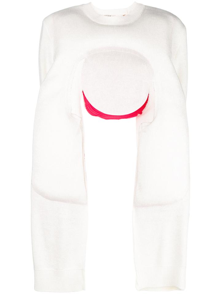 Comme Des Garçons Cut-out Sweater - White