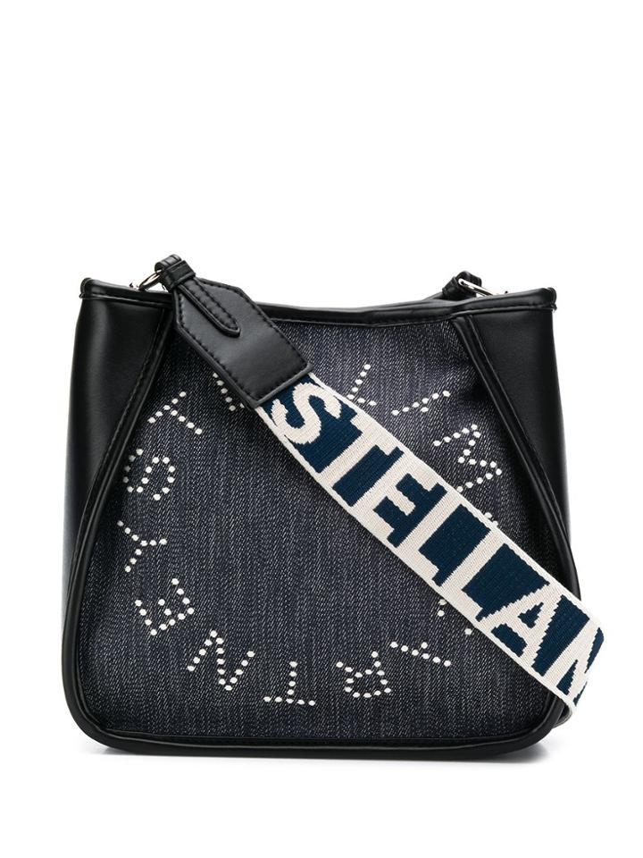 Stella Mccartney Mini Stella Logo Shoulder Bag - Black
