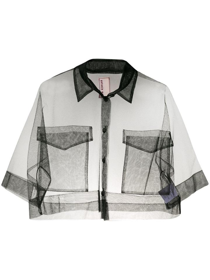 Antonio Marras Cropped Sheer Shirt - Black