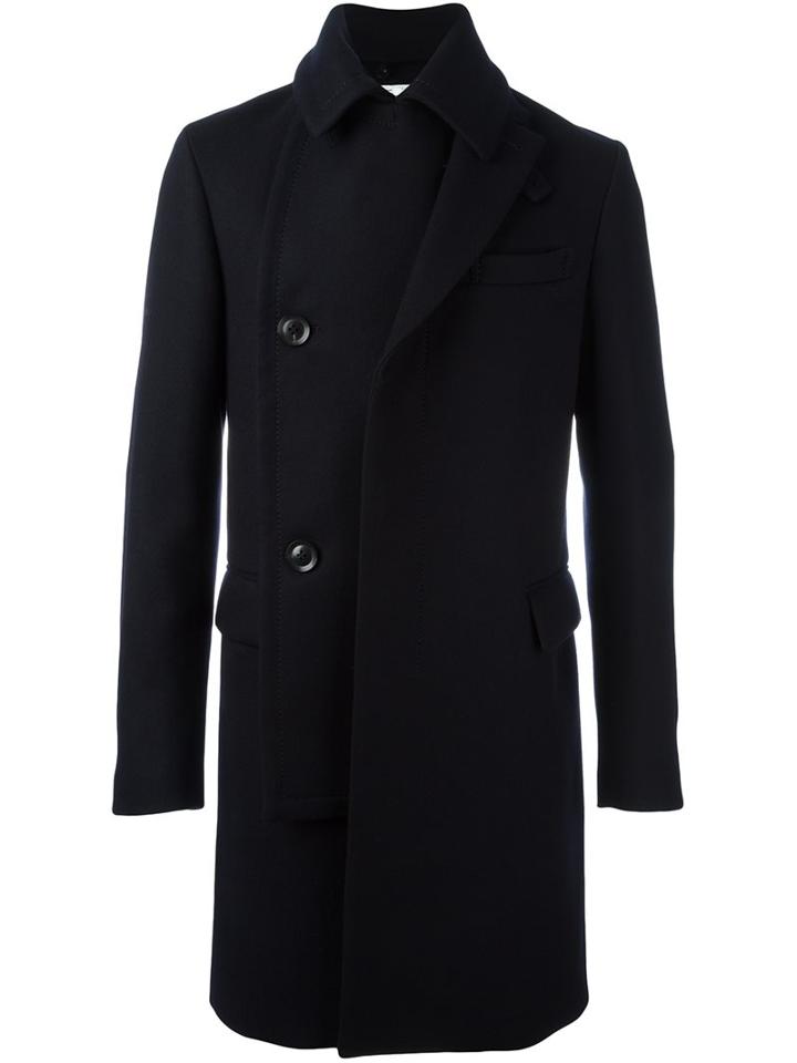 Sacai Double Layer Coat, Men's, Size: 3, Blue, Wool