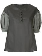 Vika Gazinskaya Two-tone Balloon Sleeve Blouse - Grey