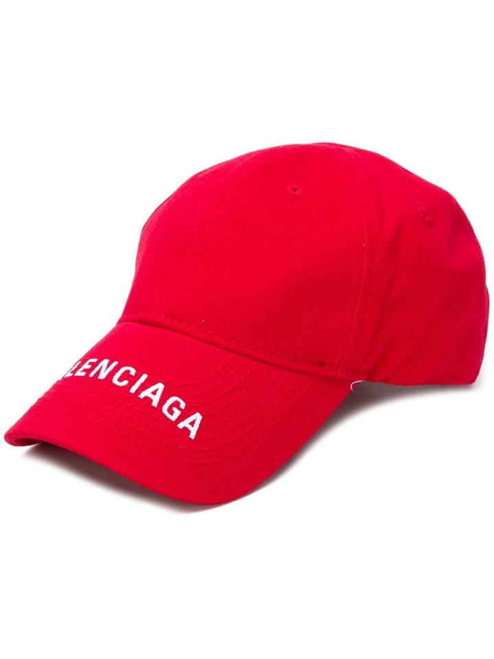 Balenciaga Logo Visor Cap - Red