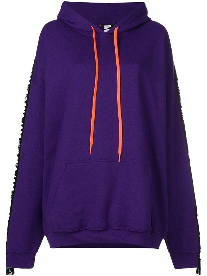 Mia-iam Logo Trim Oversized Hoodie - Pink & Purple