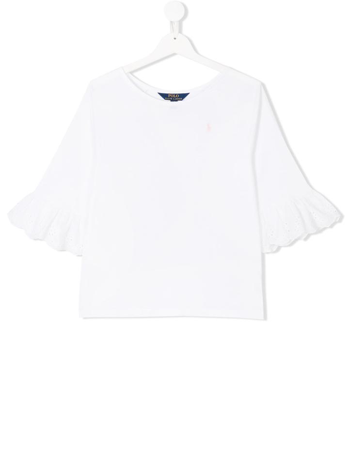 Ralph Lauren Kids Teen Embroidered Detail Blouse - White