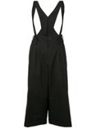 Yohji Yamamoto - Cropped Jumpsuit - Women - Cotton/linen/flax - 2, Black, Cotton/linen/flax