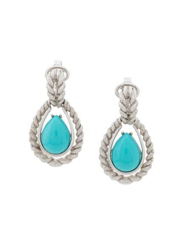 Susan Caplan Vintage 1970's Avon Rope Clip-on Earrings - Silver