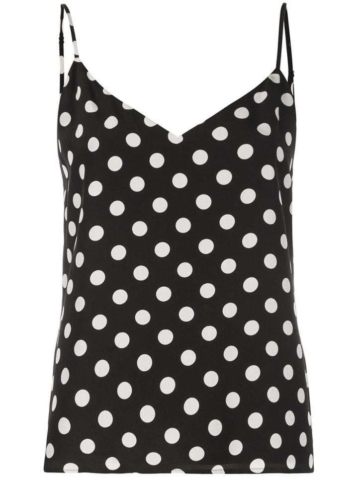 L'agence Pola Dot Sleeveless Top - Black