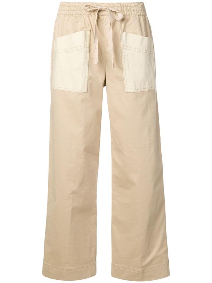 Tory Burch Twill Cargo Trousers - Neutrals