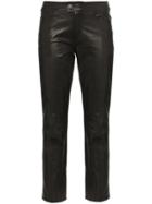 Skiim Jean Leather Slim-fit Trousers - Black