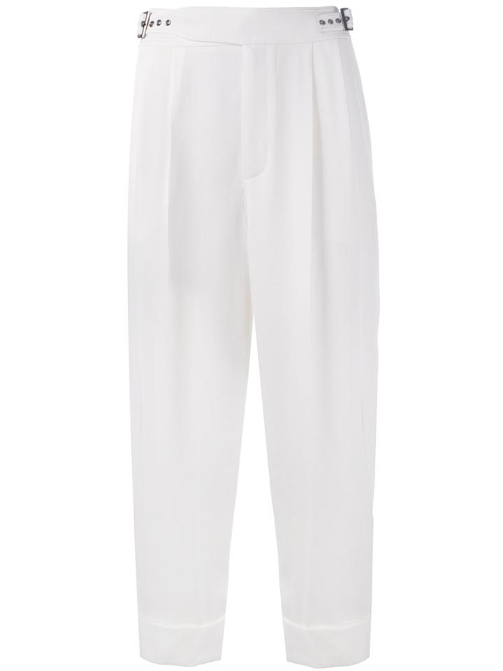 Tom Ford High Waisted Cropped Trousers - White