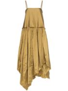 Marques'almeida Gathered Silk Midi-dress - Gold