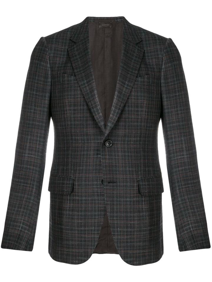 Ermenegildo Zegna Xxx Fitted Check Blazer - Black
