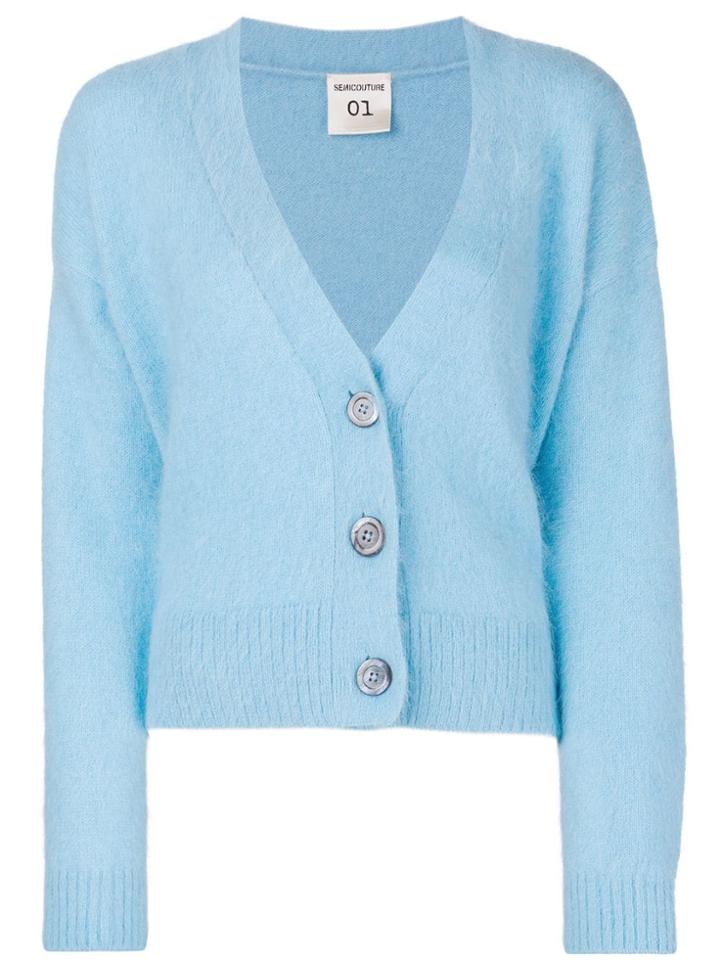 Semicouture V-neck Cardigan - Blue