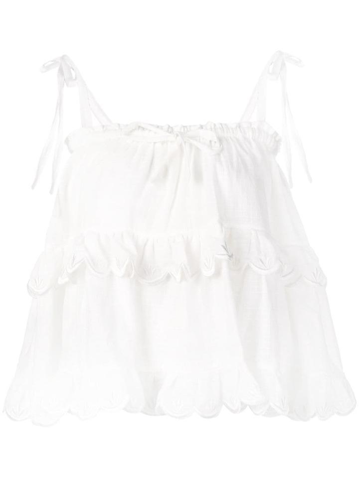 Innika Choo Two Tier Scallop Top - Neutrals