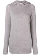 Ma'ry'ya Hooded Fine Knit Sweater - Grey