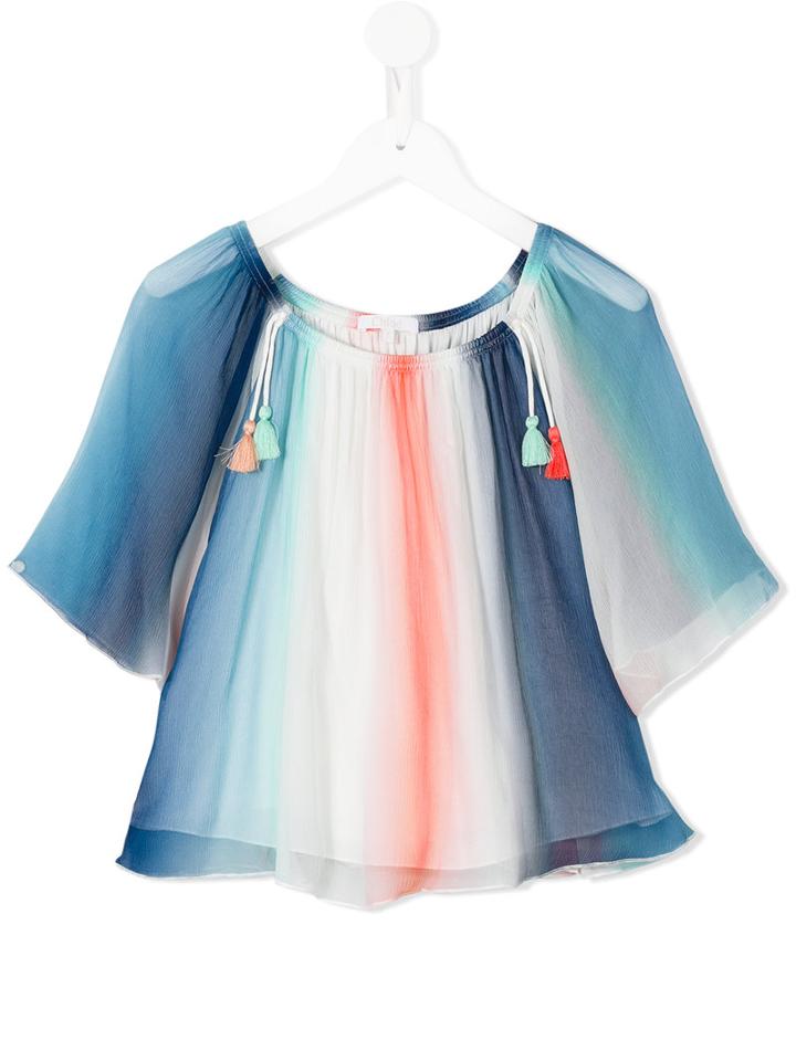 Chloé Kids Striped Tunic, Girl's, Size: 10 Yrs, Blue