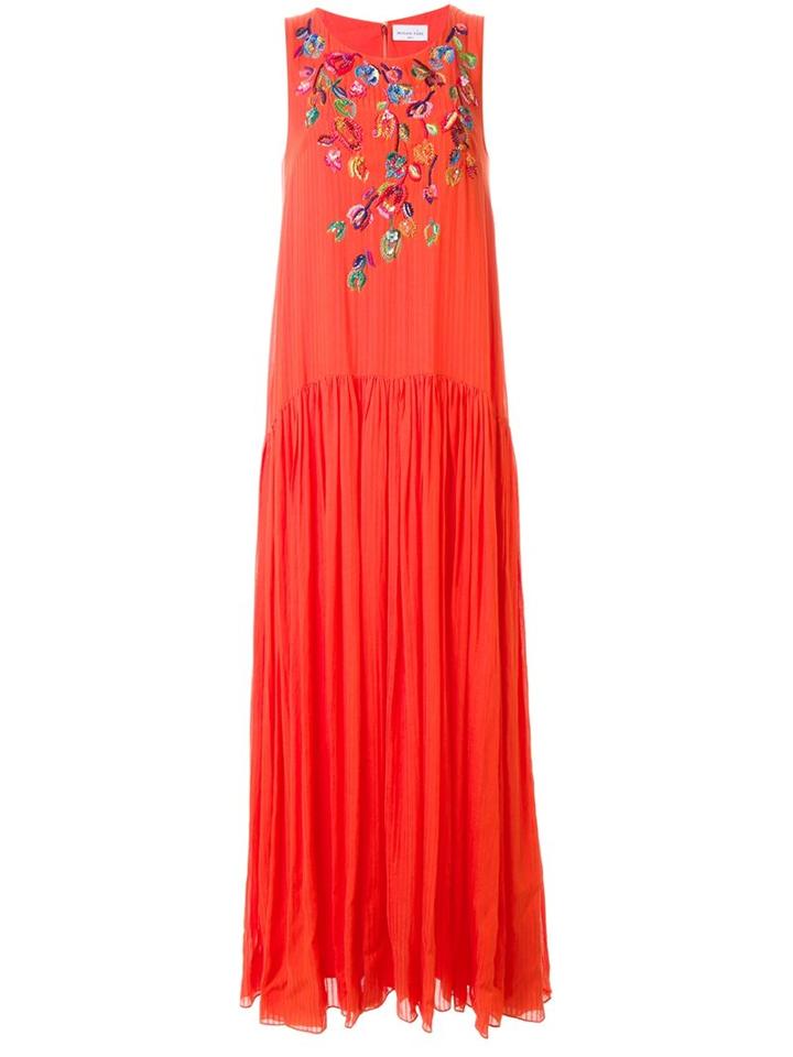 Megan Park 'tula' Floral Maxi Dress, Women's, Size: 12, Yellow/orange, Viscose