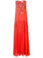 Megan Park 'tula' Floral Maxi Dress, Women's, Size: 12, Yellow/orange, Viscose