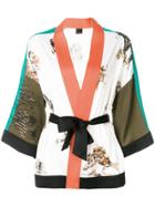 Pinko Belted Kimono Jacket - White