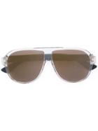 Gucci Eyewear Contrast Material Aviator Sunglasses, Men's, Size: 59, Nude/neutrals, Acetate/rubber