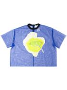 Msgm - Appliqué Tulle T-shirt - Women - Polyester - 38, Women's, Blue, Polyester