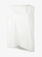 Rick Owens Sleeveless Draped Blouse, Women's, Size: 42, White, Viscose/cotton/silk