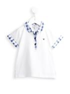 Armani Junior Checked Trim Polo Shirt, Girl's, Size: 8 Yrs, White