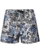 Burberry Printed Swim Shorts, Men's, Size: Large, Blue, Polyamide/polyester