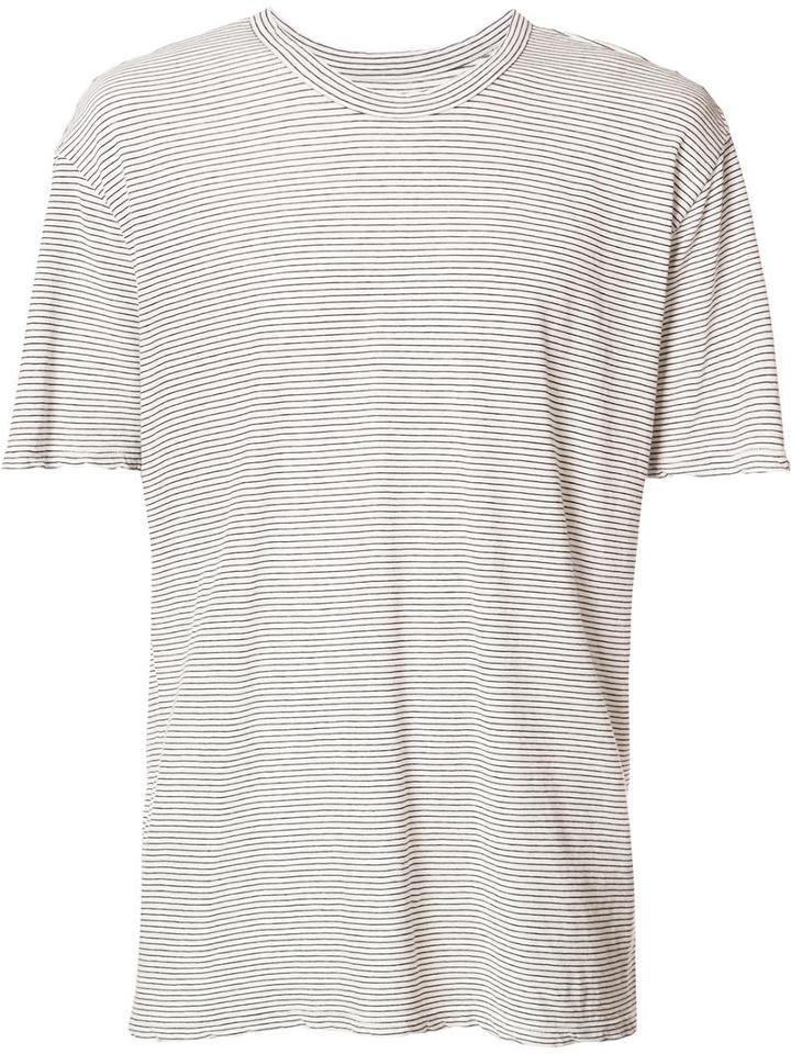 Rta Layered Back Striped T-shirt, Men's, Size: Large, Black, Cotton/silk