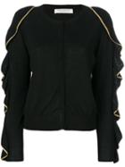 Philosophy Di Lorenzo Serafini - Ruffled Sleeve Jumper - Women - Virgin Wool - 40, Black, Virgin Wool
