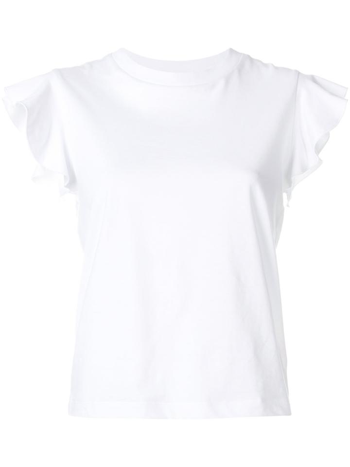 Dondup Ruffled Sleeve Top - White