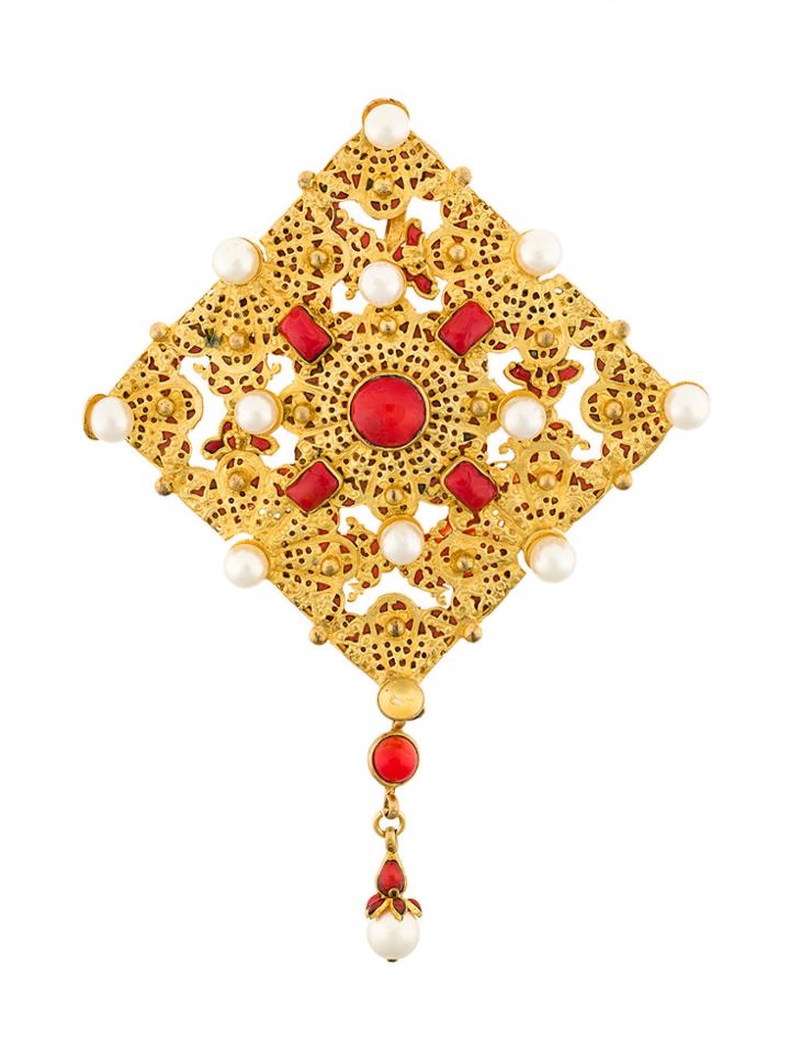 Chanel Vintage Square Brooch - Metallic