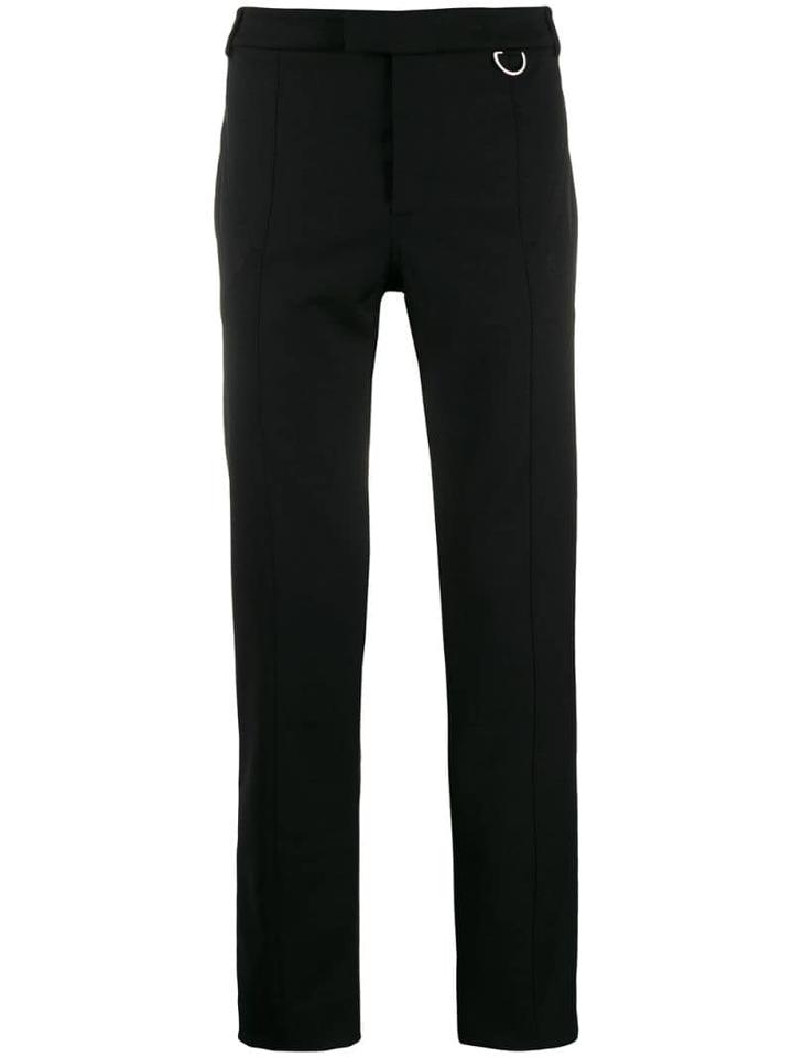 Les Hommes Leather Panelled Trousers - Black