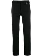 Les Hommes Leather Panelled Trousers - Black