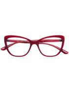 Dolce & Gabbana Eyewear Cat-eye Metal Embellished Glasses - Red