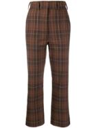 Ports 1961 Checked Straight Trousers - Brown