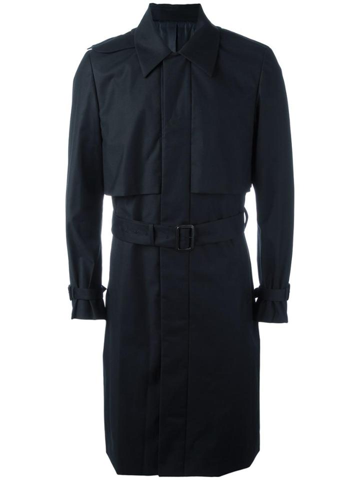 Juun.j Pocketed Belted Trench Coat - Blue