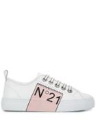 Nº21 Logo Print Low Top Sneakers - White